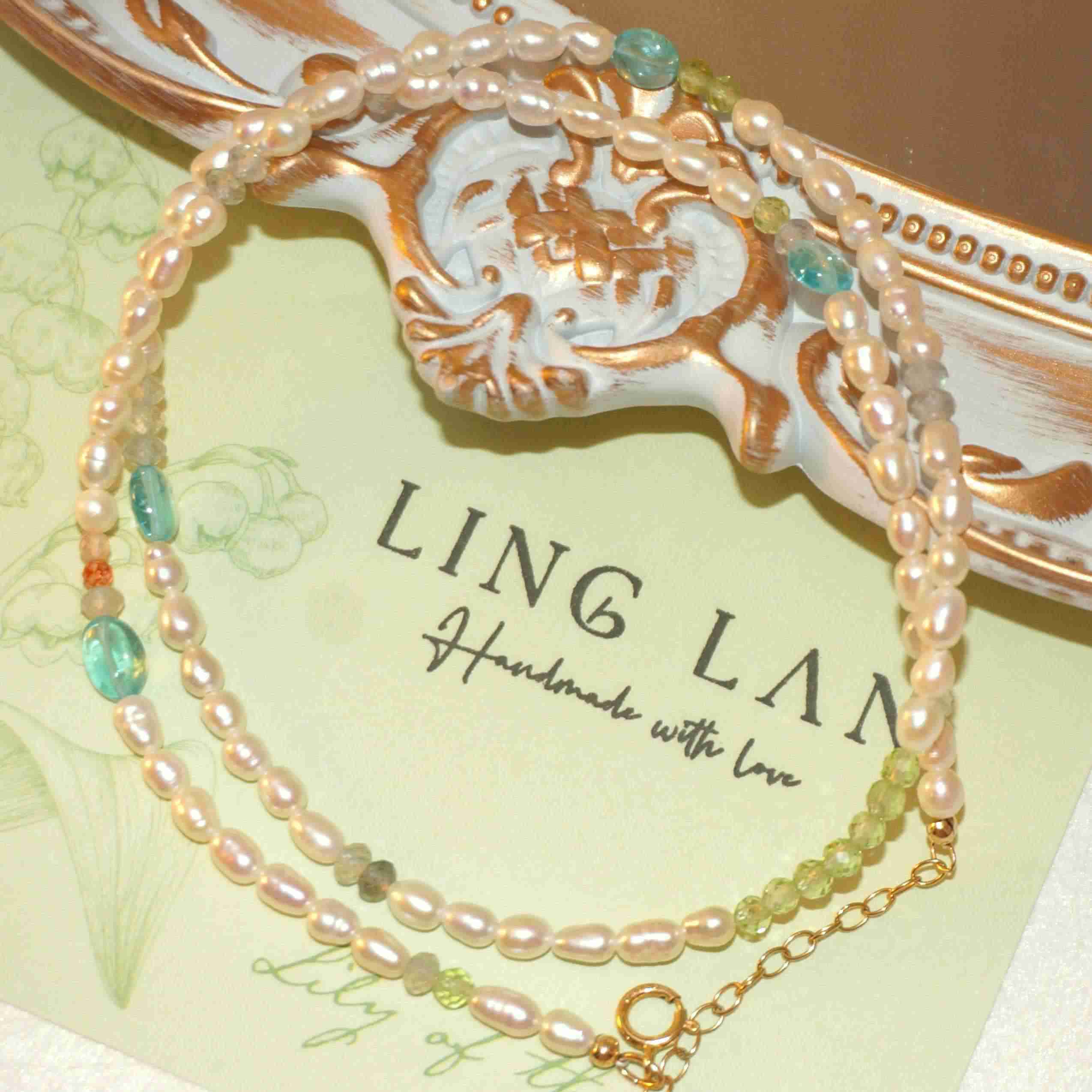 40+4CM AAA Grade Keshi Pearls Elegant Blue APATITE BUBBLE Handmade Everyday Necklace for Women Noctelia Pearl - Image 7