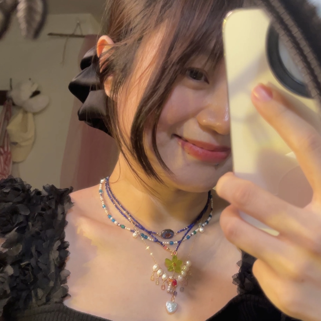 14K Gold-Filled Dazzling Angel Heart Baroque Pearl Necklace with Fluorite Gemstones - Image 3