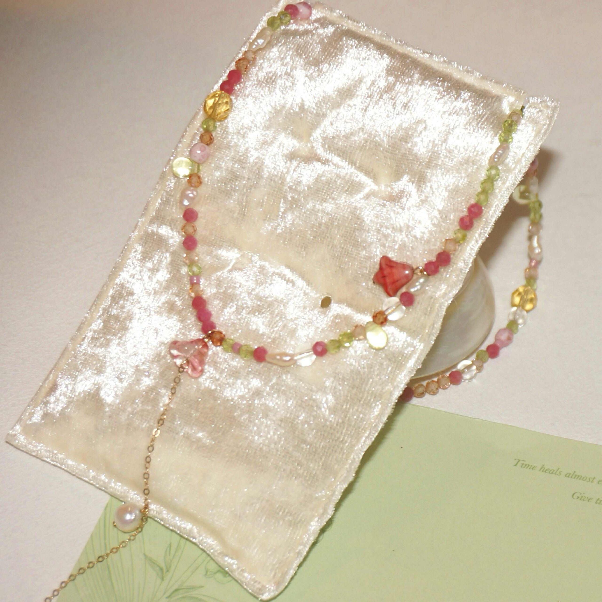 14K Gold-Filled Whimsical FAIRY TALE Necklace - Baroque Pearl & Colorful Czech Beads - Image 6