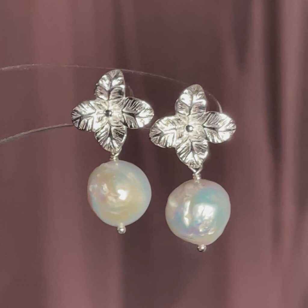 Romantic Sterling Silver Baroque Pearl Earrings | MUSE WHISPER Convertible