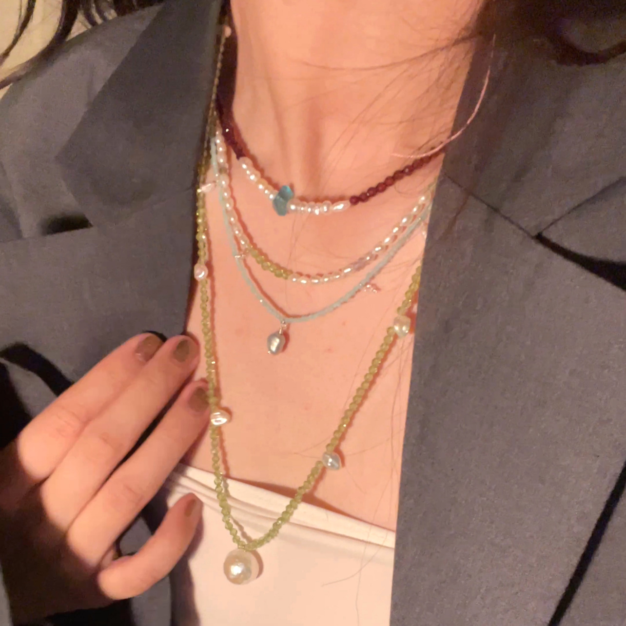 14K Gold-Filled Dazzling LUMINOUS PETAL Necklace | Peridot & AAA Grade Baroque Pearl Jewelry - Image 5