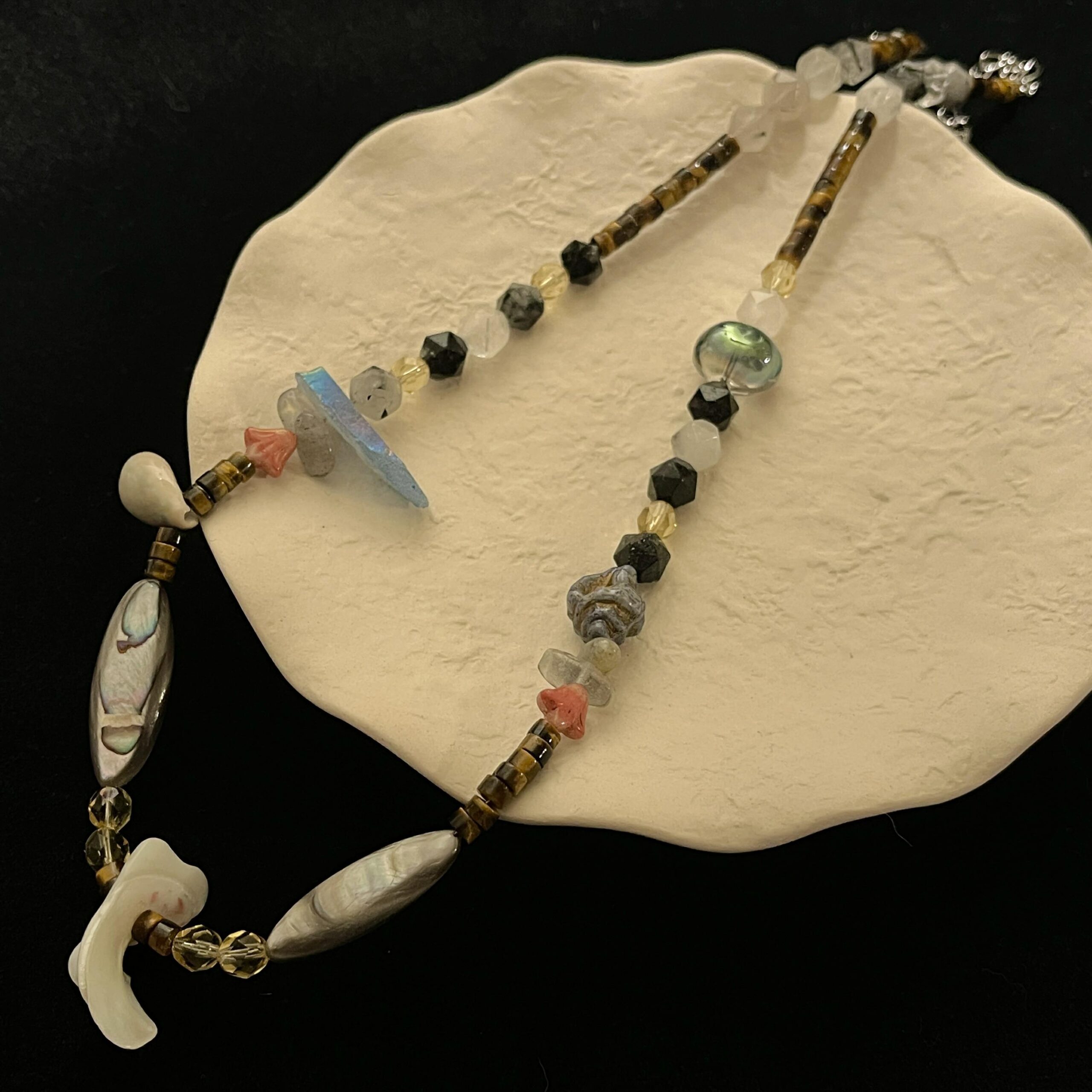 Stainless Steel Unisex Tide Wanderer Necklace – Ocean-Inspired Healing Gemstone Necklace