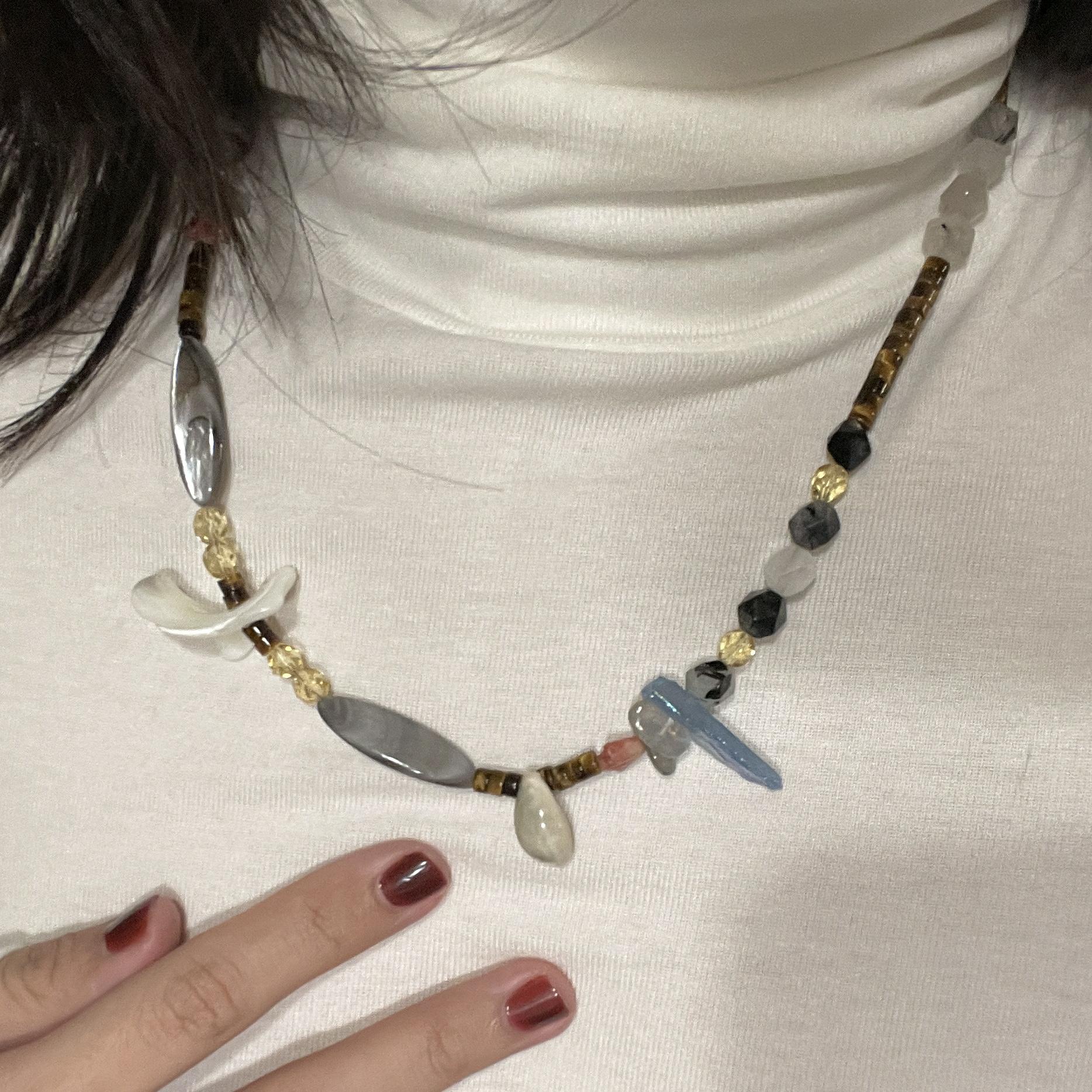 Stainless Steel Unisex Tide Wanderer Necklace – Ocean-Inspired Healing Gemstone Necklace - Image 2