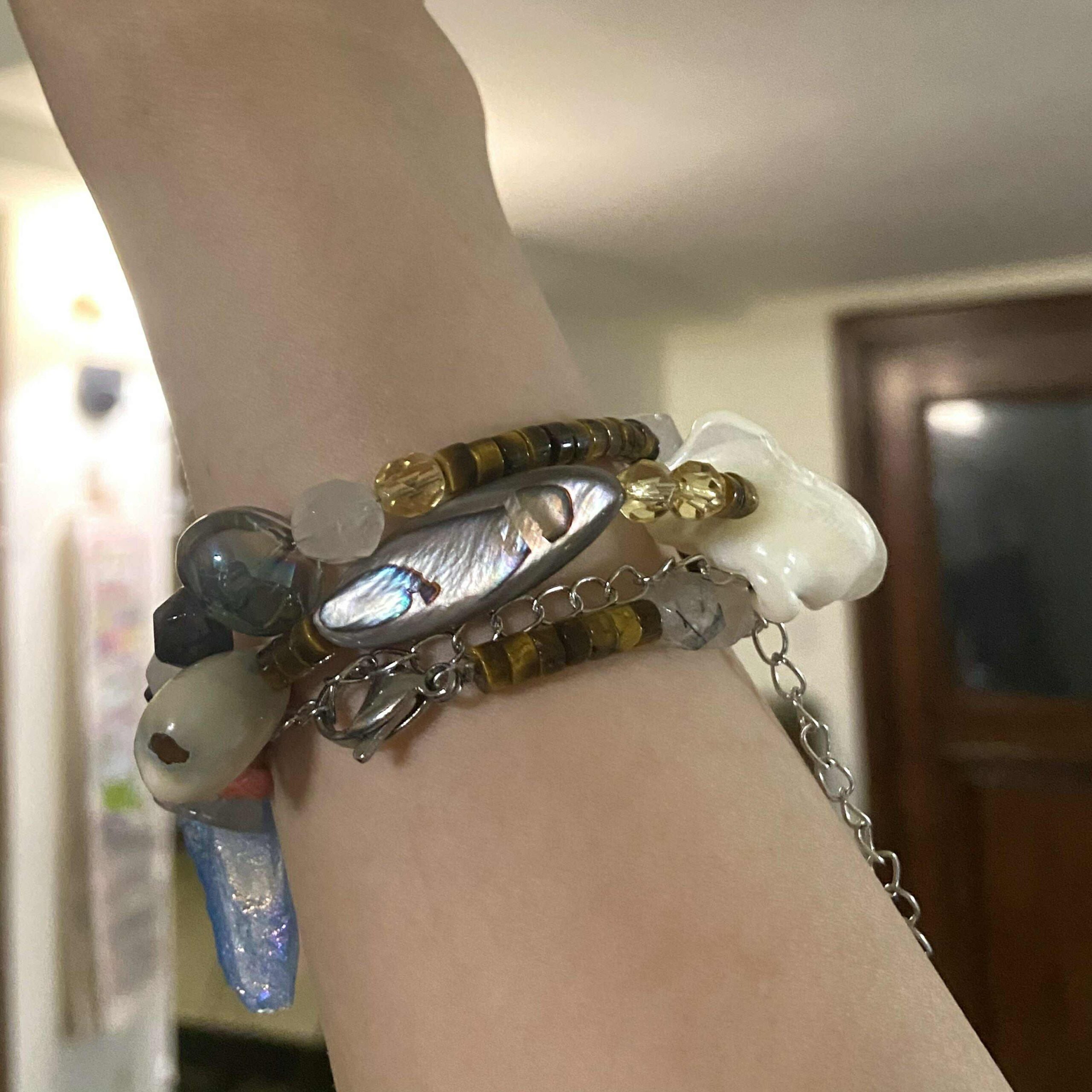 Stainless Steel Unisex Tide Wanderer Necklace – Ocean-Inspired Healing Gemstone Necklace - Image 3